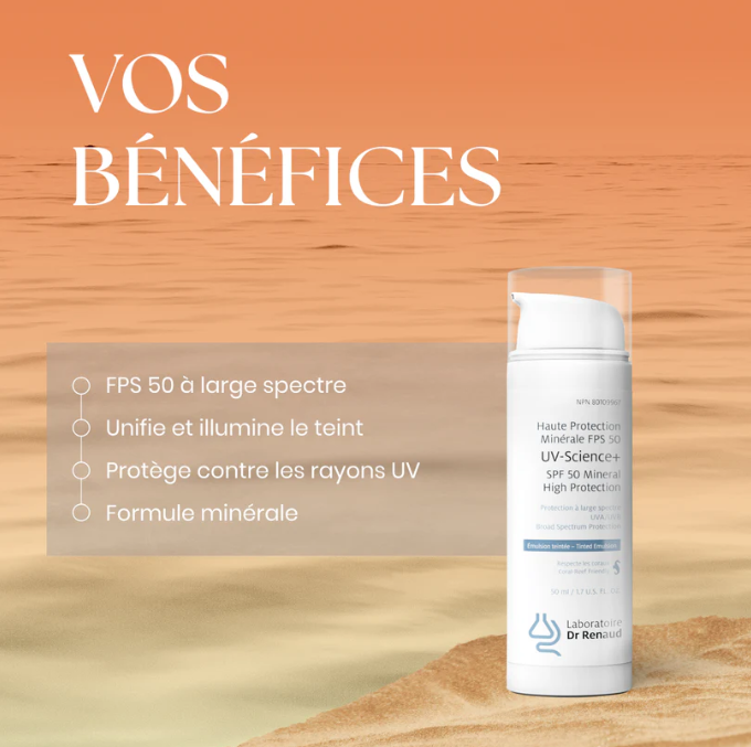 UV-science+ Haute Protection Minérale Visage Teintée FPS 50