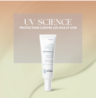 UV-science Lotion Solaire Minérale Visage à Protection Large Spectre FPS 30 Émulsion