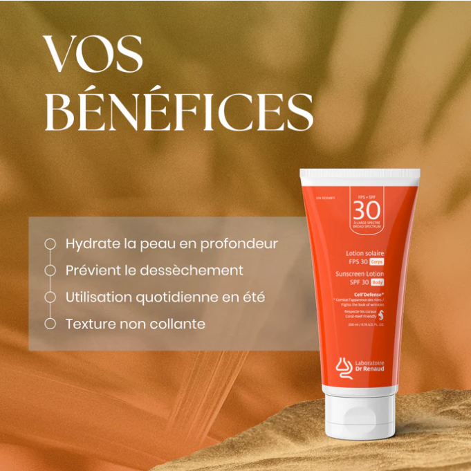 Cell'defense Lotion Solaire Hydratante Corps à Protection Large Spectre FPS 30